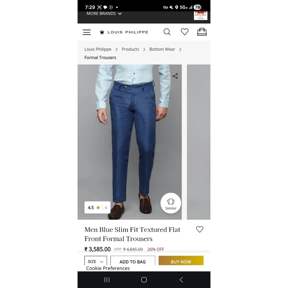Louis Philippe Pants Mens 34 Slim Fit Dress Slacks 32 X 30 Poly Blend Brown